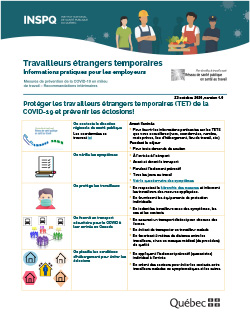 Travailleurs étrangers temporaires - Informations pratiques pour les employeurs Travailleurs étrangers temporaires - Informations pratiques pour les employeurs