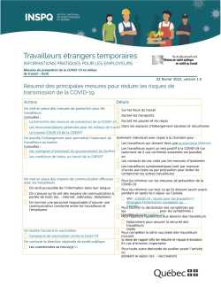 Travailleurs étrangers temporaires - Informations pratiques pour les employeurs