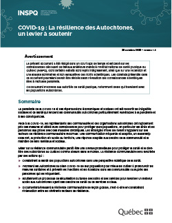 COVID-19 : La résilience des Autochtones, un levier à soutenir