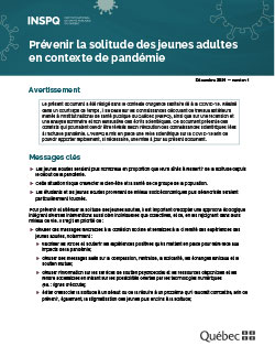 Prévenir la solitude des jeunes adultes en contexte de pandémie