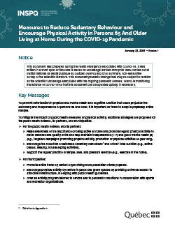 Measures to Reduce Sedentary Behaviour and Encourage Physical Activity in Persons 65 And Older Living at Home During the COVID-19 Pandemic