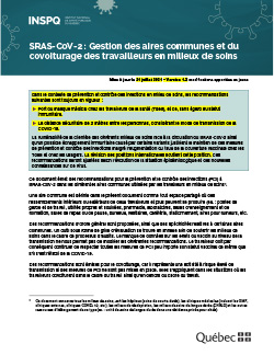 SRAS-CoV-2 : Gestion des aires communes et du covoiturage des travailleurs en milieux de soins SRAS-CoV-2 : Gestion des aires communes et du covoiturage des travailleurs en milieux de soins