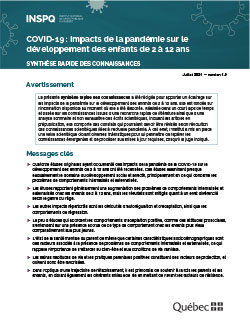 COVID-19 : Impacts de la pandémie sur le développement des enfants de 2 à 12 ans