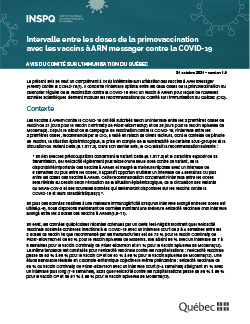 Intervalle entre les doses de la primovaccination avec les vaccins à ARN messager contre la COVID-19