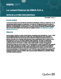 Le variant Omicron du SRAS-CoV-2