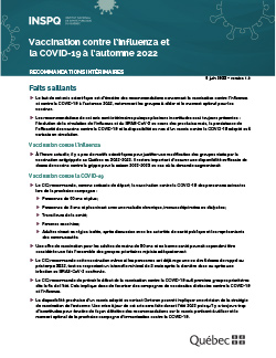 Vaccination contre l’influenza et la COVID-19 à l’automne 2022