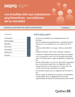 Les troubles liés aux substances psychoactives : surveillance de la mortalité