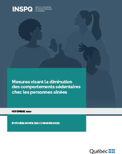 Mesures visant la diminution  des comportements sédentaires chez les personnes aînées