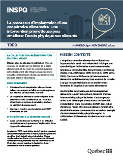 Le processus d’implantation d’une coopérative alimentaire : une intervention prometteuse pour améliorer l’accès physique aux aliments