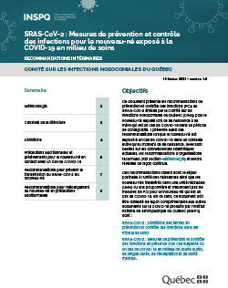 Mesures de prévention et contrôle des infections pour le nouveau-né exposé à la COVID-19 en milieu de soins Mesures de prévention et contrôle des infections pour le nouveau-né exposé à la COVID-19 en milieu de soins