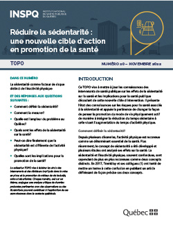 Réduire la sédentarité :  une nouvelle cible d’action  en promotion de la santé