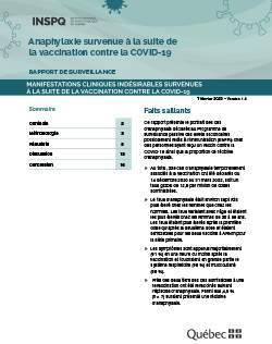 Anaphylaxie survenue à la suite de la vaccination contre la COVID-19