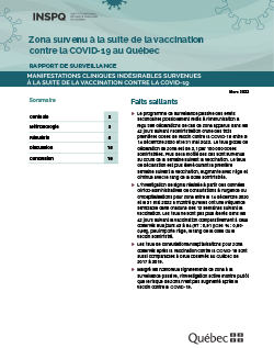 Zona survenu à la suite de la vaccination contre la COVID-19 au Québec