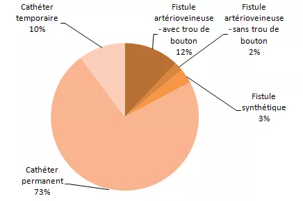 Figure 5 – Répartition des bactériémies selon le type d’accès vasculaire, Québec, 2013-2014 (N = 156)